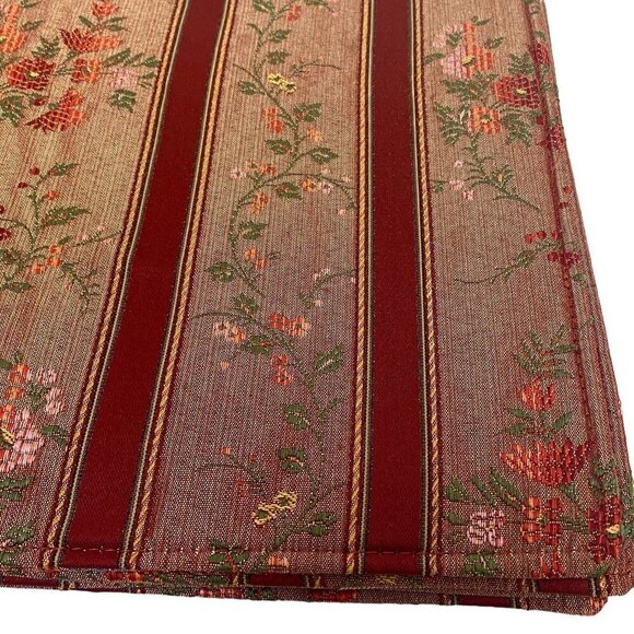 Patricia Spratt Red and Brown Floral Placemats Set of 4  Reversible NWT - Picture 4 of 8